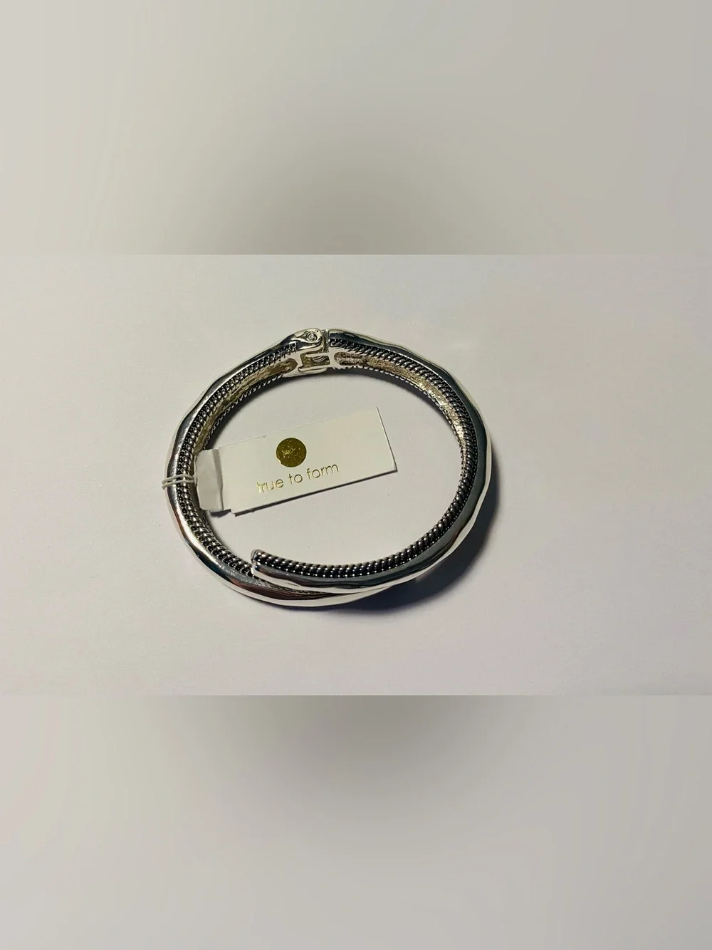 True To Form Chrome Silver Bracelet NWT Brand New Gorgeous!